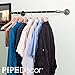 Pipe Decor Industrial Pipe Wall Mounted Clothing Rack, Commercial or Residential Wardrobe Clothes Display, Heavy Duty Rustic Vintage Steel Grey Black Metal Garment Bracket Frame, Dual Flange Style