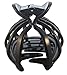 Parcelona French Octopus Black Wide Flat Teeth Bun Cover Celluloid Acetate Jaw Claw Hair Clip Clamp