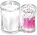 Estilo Large Capacity 2 Compartment Premium Quality Acrylic Cotton Ball and Swab Holder