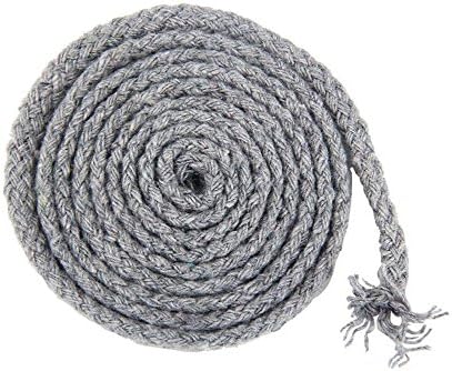Ialwiyo 100% Natural Cotton Bohemia Macramé Cord Strong Twisted 8-Strand Rope for Outdoor Sports, Decor, Pet Toys, Craft Projects, DIY Macramé (5mm x 328Feet) (Gray)