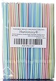 220 Pack 8.5 inch Drinking Straws Multi Colored Striped Flexible Small Diameter Bendy Disposable Plastic Drinking Straws