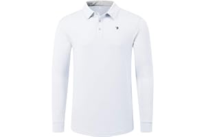 MoFiz Men's Long Sleeve Golf Polo Shirt Soft Cozy Athletic Sport T-Shirt Collared Stretchy Casual Work Fall Shirt