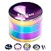 Herb Grinder, Metal Spice Grinders with Pollen Catcher, Herbs Mill Crusher 4 Piece, Super Smooth, 2 inch (50 mm) - Rainbow Color
