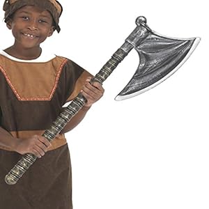 VIKING AXE SAXON WARRIOR MEDIEVAL FANCY DRESS PLASTIC BLADE WEAPON ...