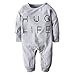 Big Elephant Baby Boys' Letter-Printed Long Sleeve Pajama Romper Sleeper H96