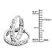 14k REAL White Gold 2mm Thickness CZ Channel Set Hoop Huggie Earrings (12 x 12 mm)