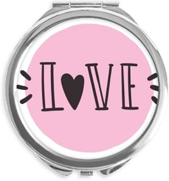 Diythinker L Amour Rose Citation Style Miroir Rond Handwrite Maquillage De Poche A La Main Portable 2 6 Pouces X 2 4 Pouces X 0 3 Pouce Multicolore Amazon Fr Beaute Et Parfum