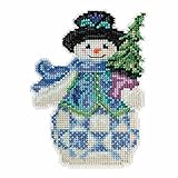 Jim Shore Evergreen Snowman Counted Cross Stitch Kit-5x5 18 Count