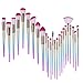 AMMIY Mermaid Makeup Brushes Set Foundation Eyebrow Concealer Cosmetic Eyeshadow Blush Face Powder Foundation Blending Blush