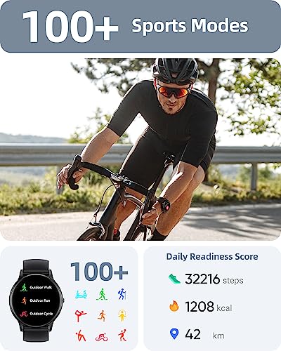 Parsonver Smart Watch Answer/Make Call, Fitness Watch for Men Women, Smartwatch IP68 Waterproof, 100+ Sport Modes, Heart Rate/Sleep Monitor, Fitness Watch for Android and iOS, Black, SPROD1