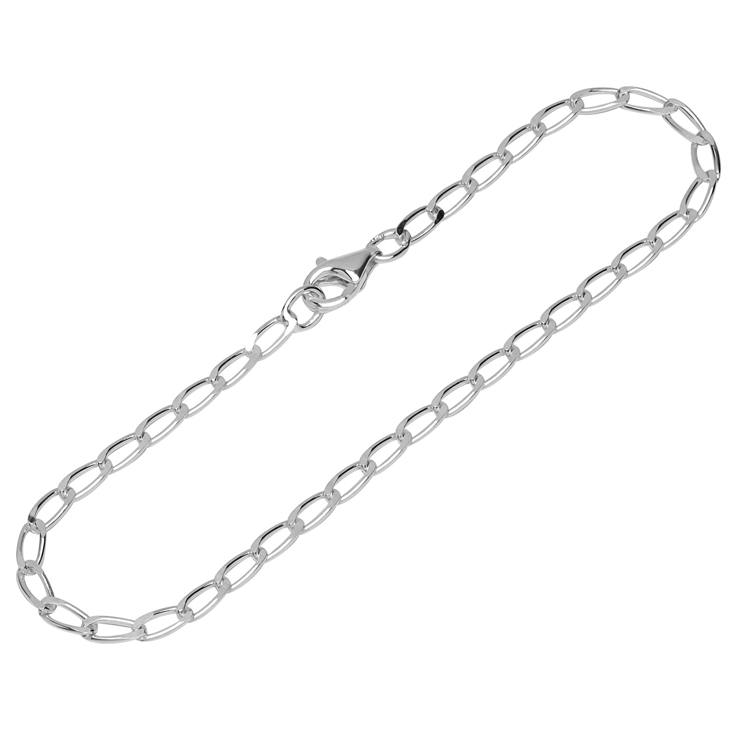 NKlaus bracelet 925 Sterling Silver 19cm long tank chain round ladies design bracelet chain 12607