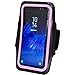 i2 Gear Arm Phone Holder for Running Compatible with iPhone 13, 12, 11, XR, XS, X, Pro & Galaxy S10, S9, S8, S7 with Adjustable Strap,Black Pink,S6-AB-Pink