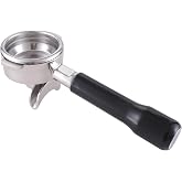 Kafvalubre 58mm Double Spout Portafilter Compatible with La Marzocco Espresso Machine Stainless Steel Espresso Portafilter with Double Shot Filter Basket Espresso Accessories-Handle Plastic