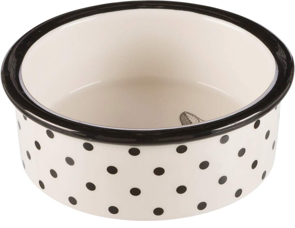 Trixie Ceramic Zentangle Bowl for Cat and Dog, 5L, White and Black, Medium Breed, Indoor and Travel Use