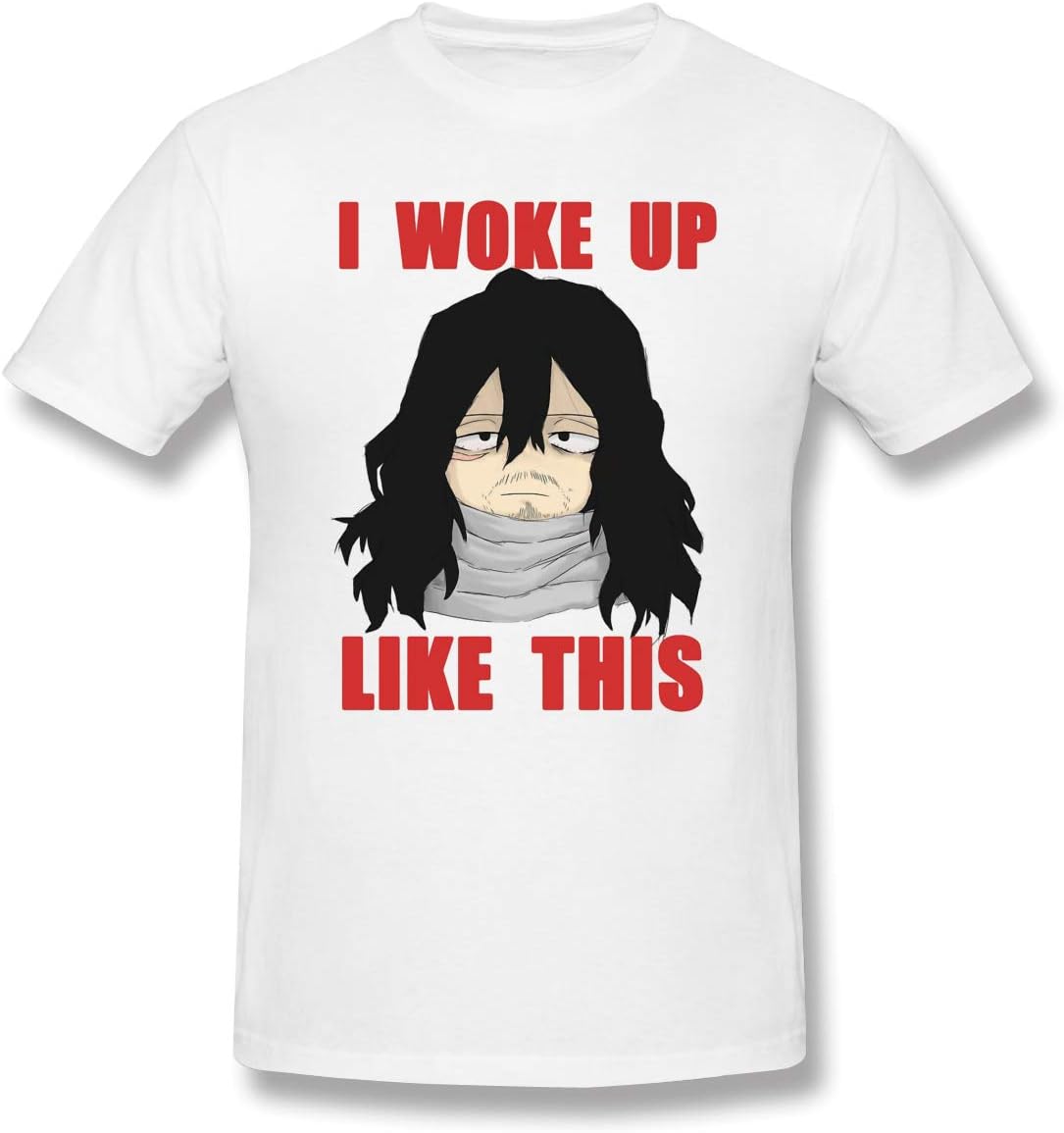 Bakugou Men's My Hero Academia Aizawa Shouta Short Sleeve Top T-Shirt