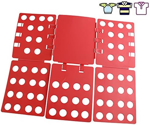 Tokept Folding clothes board Clothing splint,Easy to fold clothes leveling Laundry Folder Board Organizer, Thickness Adjustable Laundry Folding Board,Red Plastic