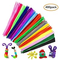 Pipe Cleaners, Chenille Stems Pack of 400 Pcs in 20 Assorted Colors for DIY Arts and Craft Project Decoration, 6mm12inches