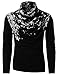 H2H Mens Unique Slim fit Fashionable Designed Shirring Long Sleeve T-shirts