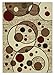 Clifton Collection Beige Color Modern Circles Design Area Rug (5'x7') New Rug