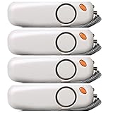 Vigilant 130 dB Personal Rape/Jogger/Student Emergency Protection Alarm with LED Light and Included AAA Batteries And Rip Cord Activation | Available in Grey or Blue (PPS8G Grey 4 Pack)