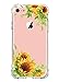 LUOLNH Slim Shockproof Clear Floral Pattern Soft Flexible TPU Back Cover Case Compatible with iPhone 6 Plus/iPhone 6S Plus [5.5 inch] -Sunflower