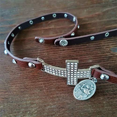 St Christopher Catholic Medal For Car Gearbox Rear View Mirror Cross Charm Driving Travel Protection Gift