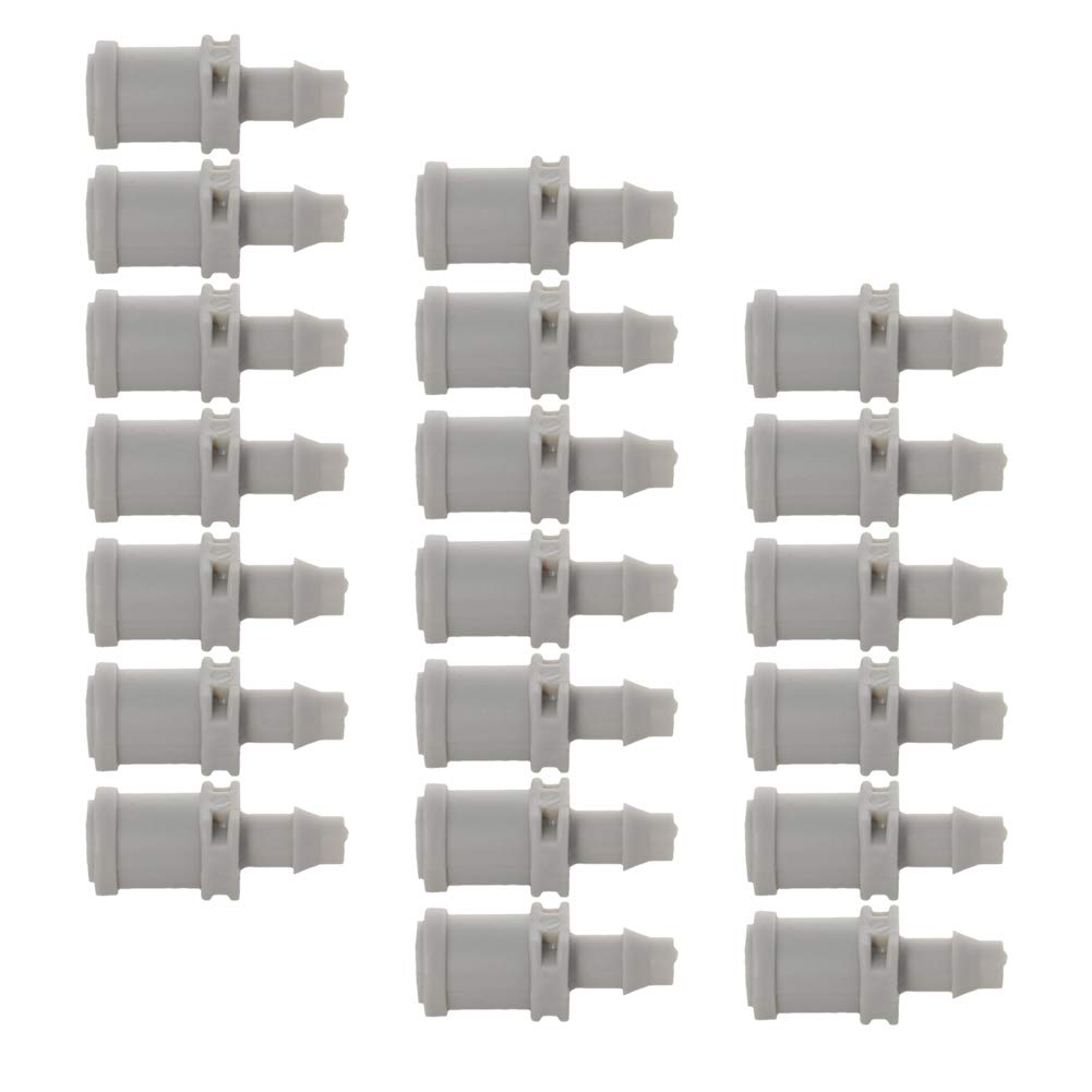 MroMax 50Pcs Barbed Connector Lawn Drip Garden Irrigation Single Inference Straight for Barb Adaptor Connector Hose Splitter Fitting White