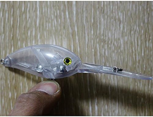 Shelt 15 Pcs Unpainted Fishing Deep Diving Crankbaits Hard Lures Body