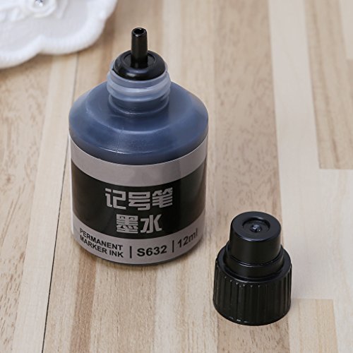 Lvyuanda 12ml Permanent Marker Refill Ink Permanent for Marker Pen Black Red Blue