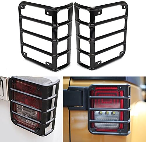 Rear Tail Light Guard Mounting Bracket for 07-15 Jeep Wrangler JK Taillights Lamp Protector Covers - Pair