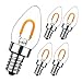 GEZEE 1W LED Filament C7 Night Light Bulb,Warm White 2700K, E12 Candelabra Base Lamp C7 Mini Tubular Shape,Refrigerator Indicator Bulb,10W-12W Incandescent Equivalent, Non-dimmable,(5-Pack)