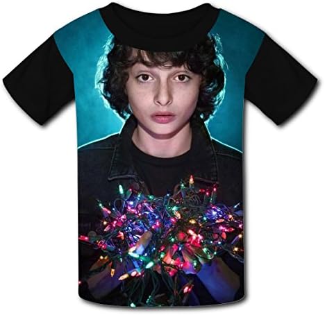 Wolfhad-X-Finn Kids Youth 3D Printed Short Sleeve T Shirt Tee For Boys (Black) L