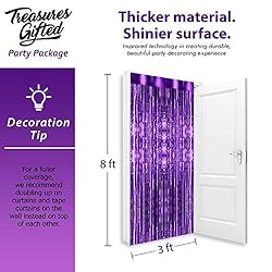 Metallic Purple Foil Fringe Tinsel Curtain 3 x 8 Ft