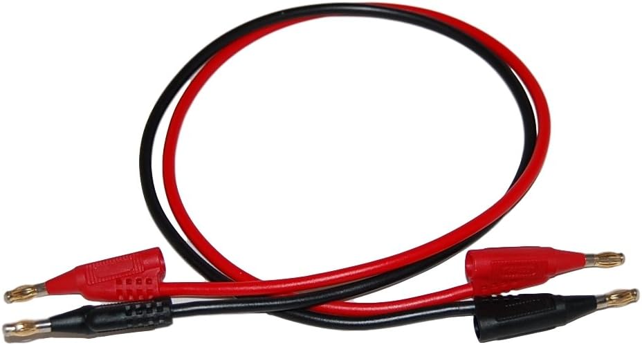 18" Stackable Platinum Series 18AWG Double Insulated Banana to Banana Test Lead Set (1 Black and 1 Red)