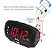 DreamSky Digital Alarm Clock Radio, FM Radio, 1.4 Inches Large Red LED Number Display, Dual USB Charging Ports, 3.5 mm Headphone Jack, Snooze, DST, Sleep Timer
