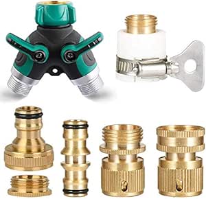Evance 6pcs Conector de Mangueras de Jardín Latón, Adaptador para Grifo