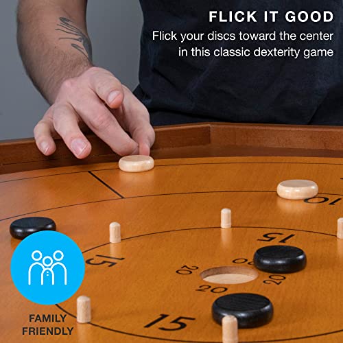 Tournament Crokinole & Checkers Classic Dexterity Board Game for Two