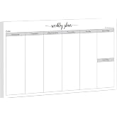 321Done Weekly Planner Notepad, Half Letter 5.5x8.5, 50 Sheets, All 7 Days | Made in USA - Undated Tear-Off Calendar Pad for Weekly Planning, Meal Prep, To Do and Grocery Lists, Monday to Sunday Columns