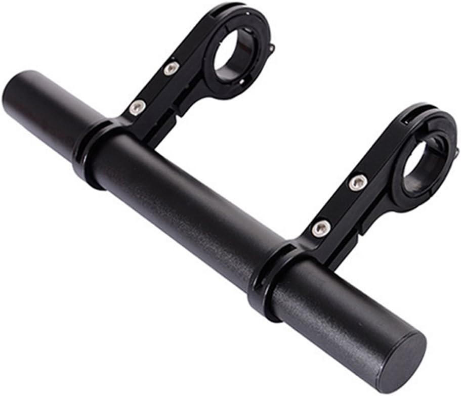 Coromose Bicycle Light Bracket Bicycle Light Holder Handlebar Extender 25.4/31.8MM Cycling Bike Frame Double Extension Mount Holder Black Aluminum Alloy 20CM