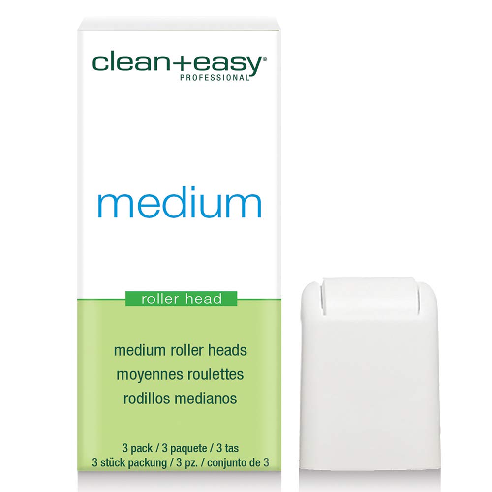 Clean + Easy Medium Wax Roller Heads – Roll On Wax Applicator Refill Heads for Hair Removal, 3 Pack — image 1