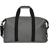 RAINS Hilo Weekend Bag &ndash; Waterproof Travel Duffel, Shoulder Strap, 9.5 gal | Waterproof PU weekender for women and men; 36 L travel duffel, coated zip, compression straps, detachable strap