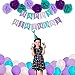 CGL Pool Mermaid Party Supplies Kit - Party Favors Girls Birthday Party Baby Shower - Banner, Pom Poms, Balloons, Cupcake Toppers and Party Hats 76 Pack
