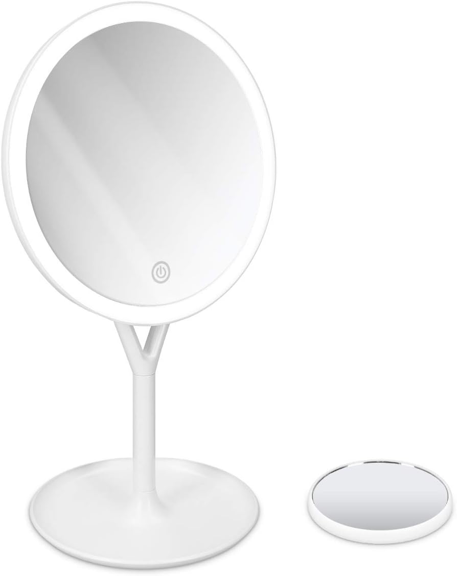 Navaris LED Lighted Makeup Mirror Touch Screen Magnifying Cosmetic