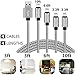 iPhone Charger, AKEDRE 4Pack [10 /6.6 / 3.3 /3.3 ] Foot  Durable Nylon Braided Lightning Cable Charger for iPhone 8/8 Plus/7/7 Plus/6/6s/6 Plus/6s Plus/5/5c/5s/SE,iPad iPod Nano iPod Touch(Gray)
