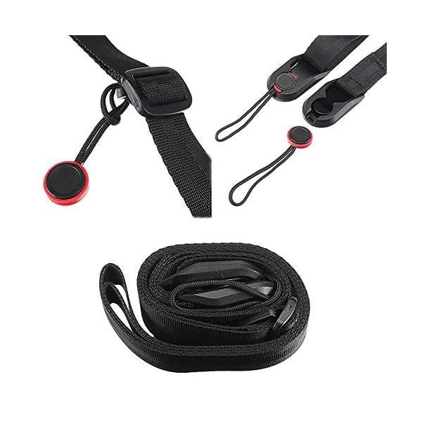 mimzemamz Kamera Tragegurt Kameragurt Trageriemen Schultergurt (Universal Kamera-Tragegurt, längenverstellbar von 48-152cm) schwarz,für Systemkameras,ergonomisch,Zubehörtaschen und Schnellverschluß – Bild 6