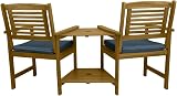 Monster Shop Wooden Companion Love Seat Garden Set 2 Cushions Acacia view 6