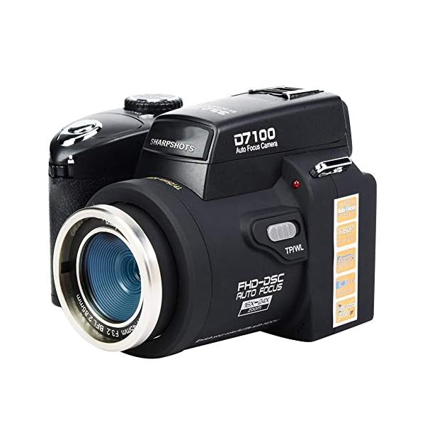 VBESTLIFE DSLR-Camcorder-Kit für Digital kameras, D7300 33MP HD 1080p, 8X-Digitalzoom, 0.5X-Weitwinkelobjektiv, 16X…
