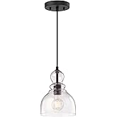 Westinghouse 6132700 Fiona Traditional One Light LED Indoor Mini Pendant, Oil Rubbed Bronze Finish with Highlights, Clear See