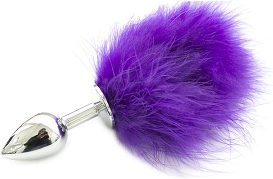 HSBHSJ Violet Artificial Tail Couple Game Role-Playing Prop Rabbit Tail Plug Love
