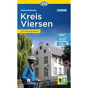 Radwanderkarte BVA Kreis Viersen mit Knotenpunkten, 1:50.000, reiß- und wetterfest, GPS-Tracks Download, E-Bike-geeignet Landkaart – Gevouwen Kaart, 28 juni 2022